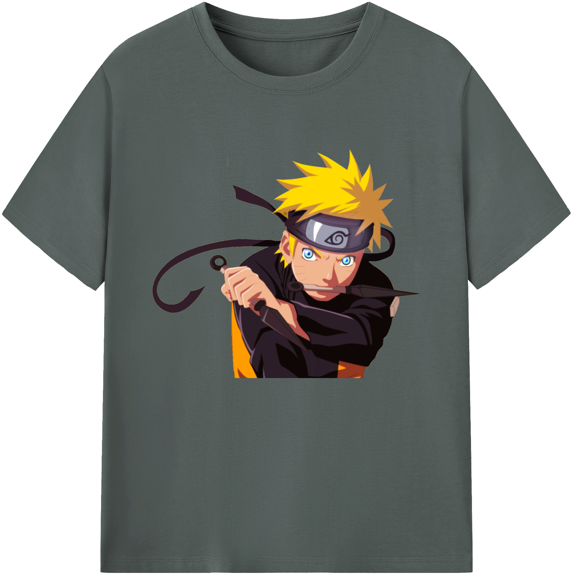 （画像用） NARUTO -ナルト- うずまき ナルト Uzumaki Naruto 綿100％ メンズ半袖Tシャツ｜肌触りやわらか＆通気性